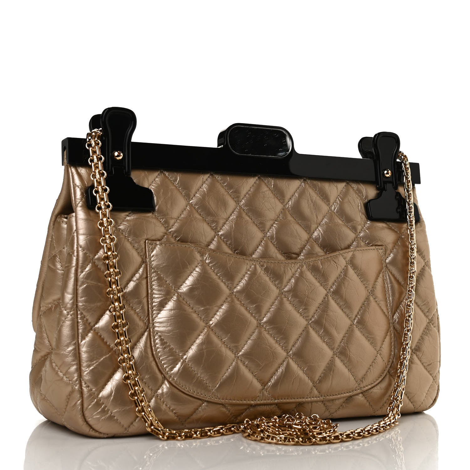 Chanel Metallized Aged Calfskin Quilted 2.55 Reissue 226 Hanger Flap Gold 2 of 13