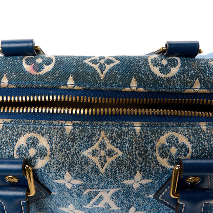 Louis Vuitton Monogram Jacquard Denim Speedy Bandouliere 25 Bleu 12 of 12