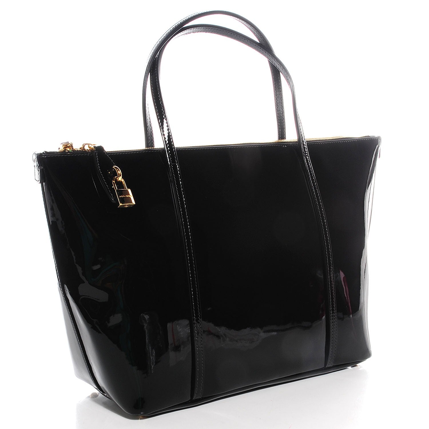 Dolce & Gabbana Vernice Vitello Alpaca Miss Escape Tote Nero 3 of 7