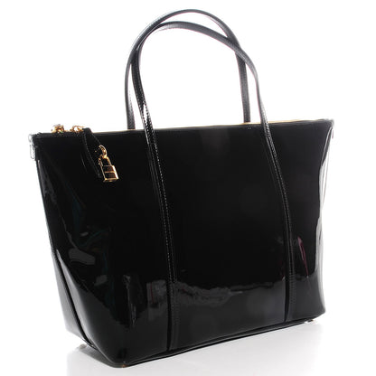 Dolce & Gabbana Vernice Vitello Alpaca Miss Escape Tote Nero 3 of 7