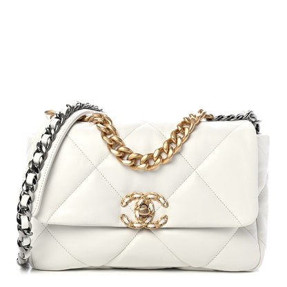 Chanel Lambskin Quilted Medium Chanel 19 Flap White 1 of 4