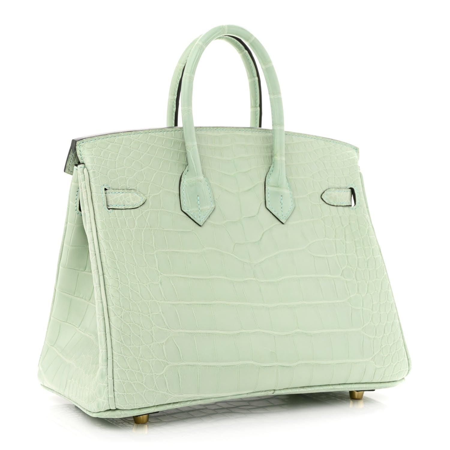 Hermes Matte Alligator Birkin 25 Vert D'eau 3 of 10