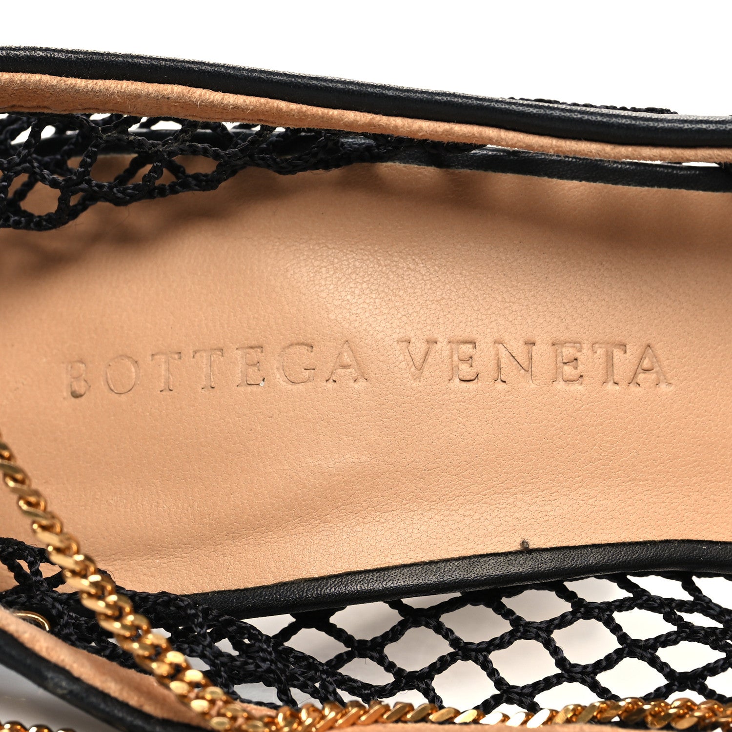 Bottega Veneta Mesh Calfskin Stretch Chain Strap 90mm Pumps 35 Black 7 of 7
