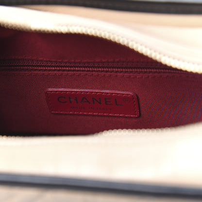 Chanel Aged Calfskin Quilted Small Gabrielle Hobo Beige Black 6 of 11