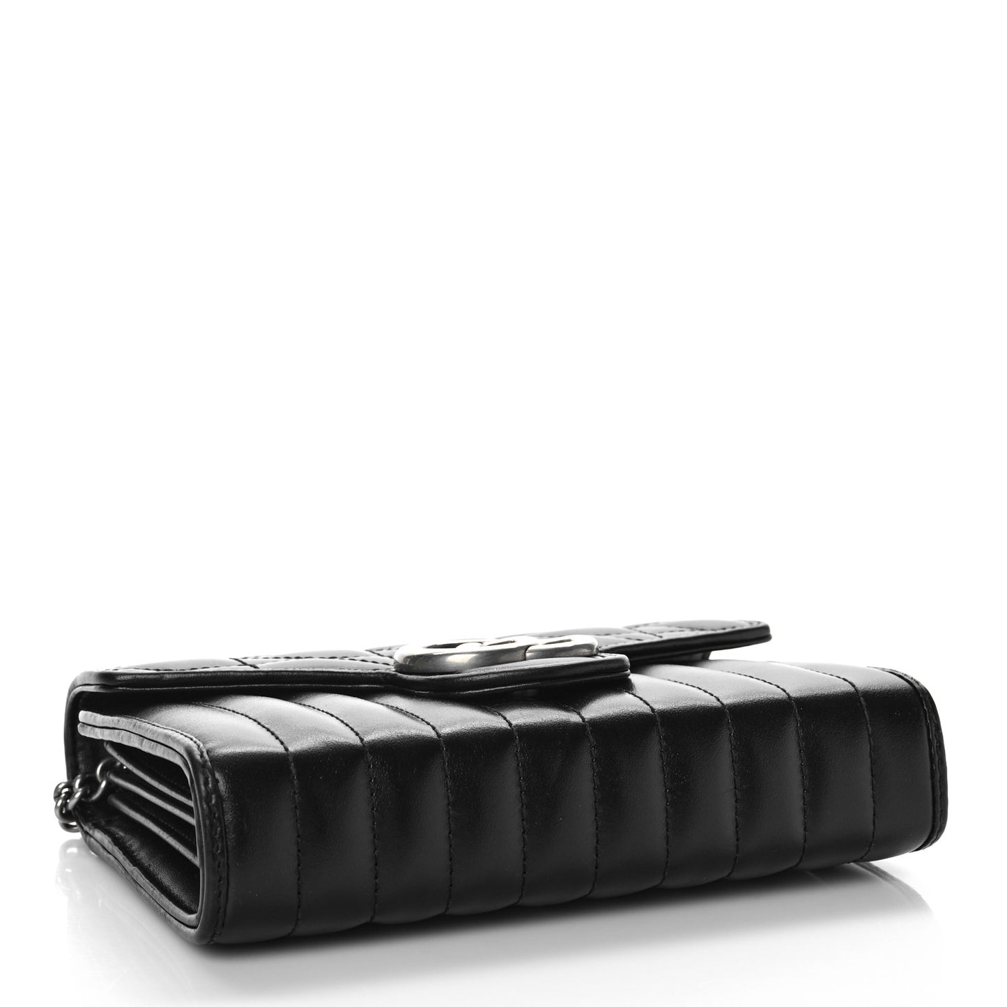 Calfskin Matelasse Aria GG Marmont Chain Wallet Black
