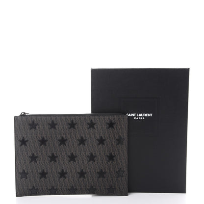 Saint Laurent Nappa Toile Classic Monogram Star Rider iPad Pouch Nero Black Lino 8 of 8