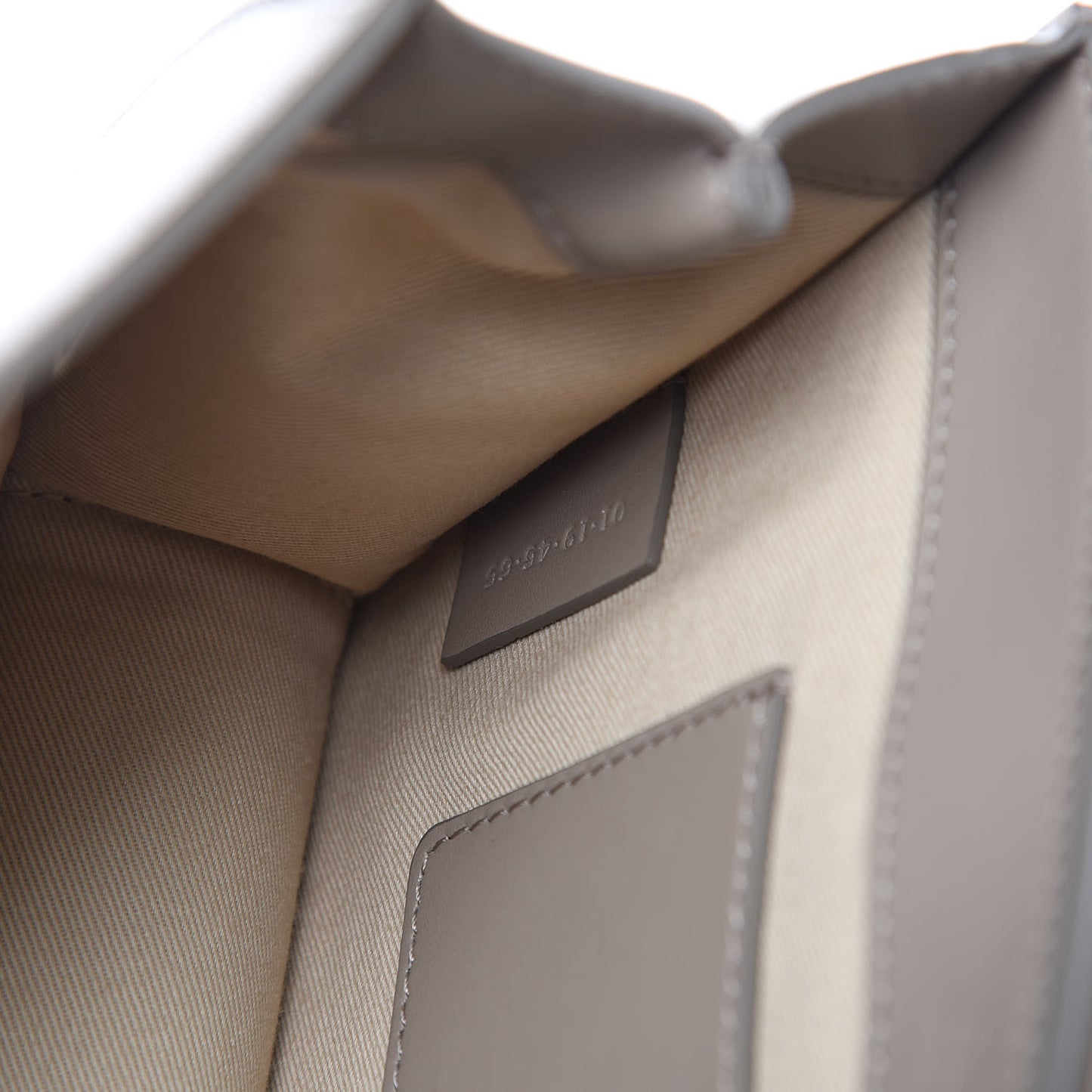 Calfskin Suede C Clutch With Chain Motty Grey