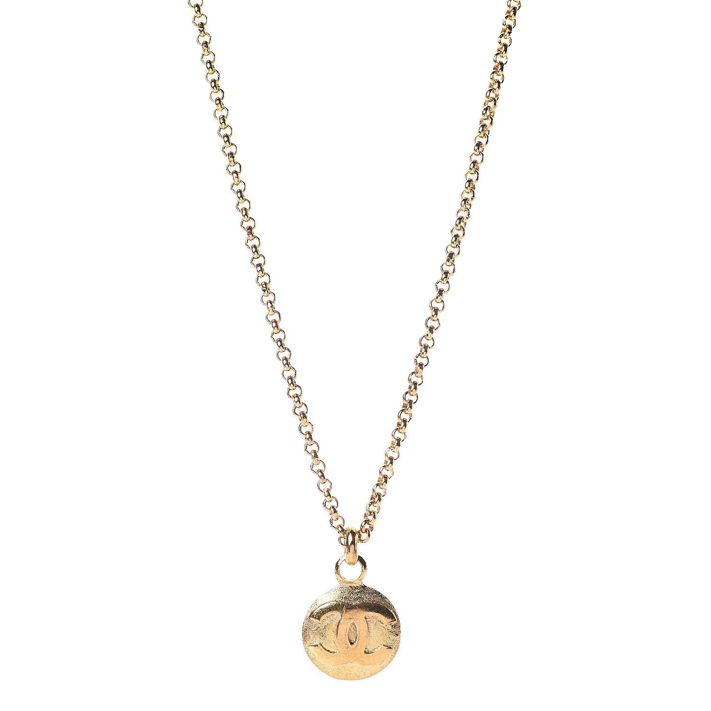 CC Chain Pendant Necklace Gold