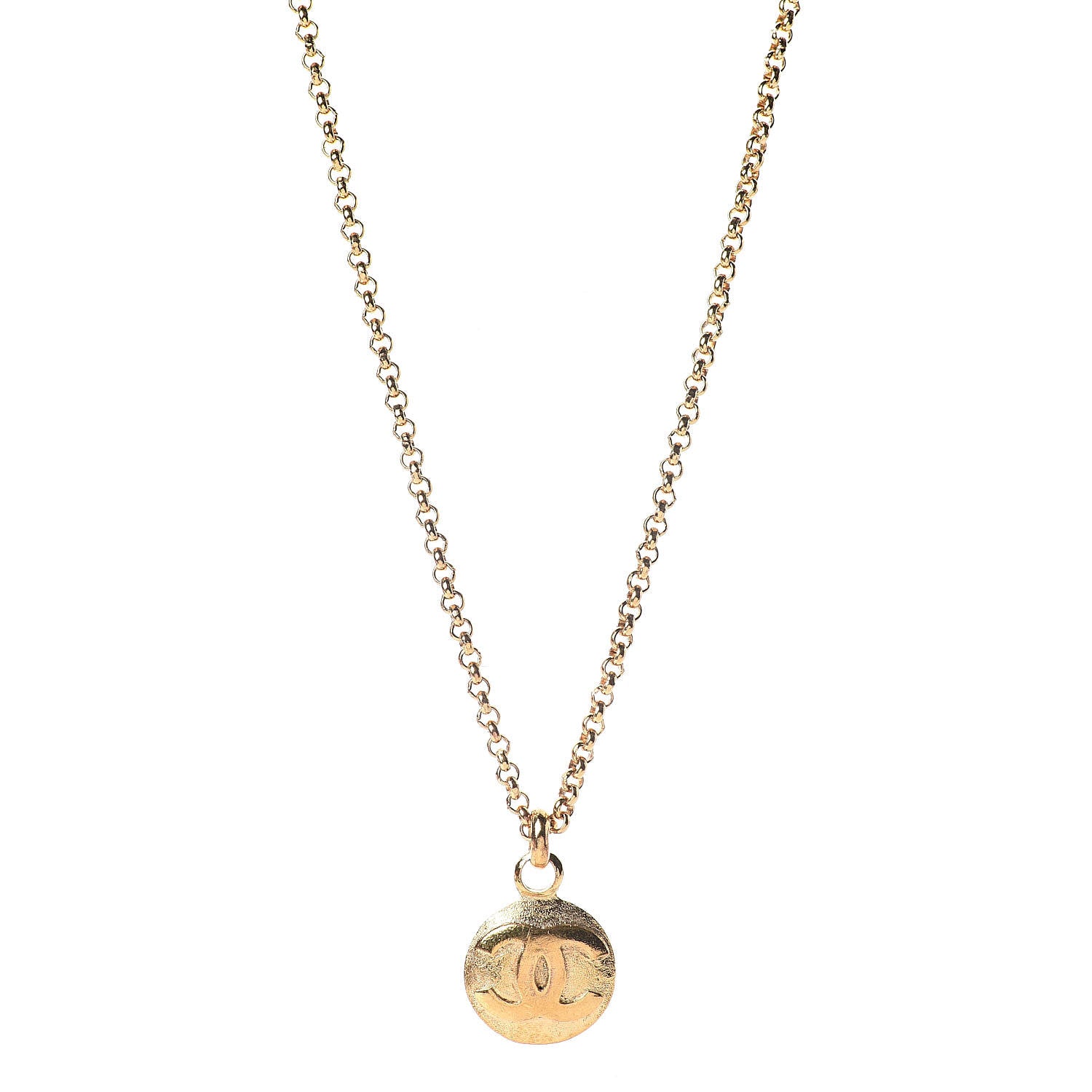Chanel CC Chain Pendant Necklace Gold 1 of 4