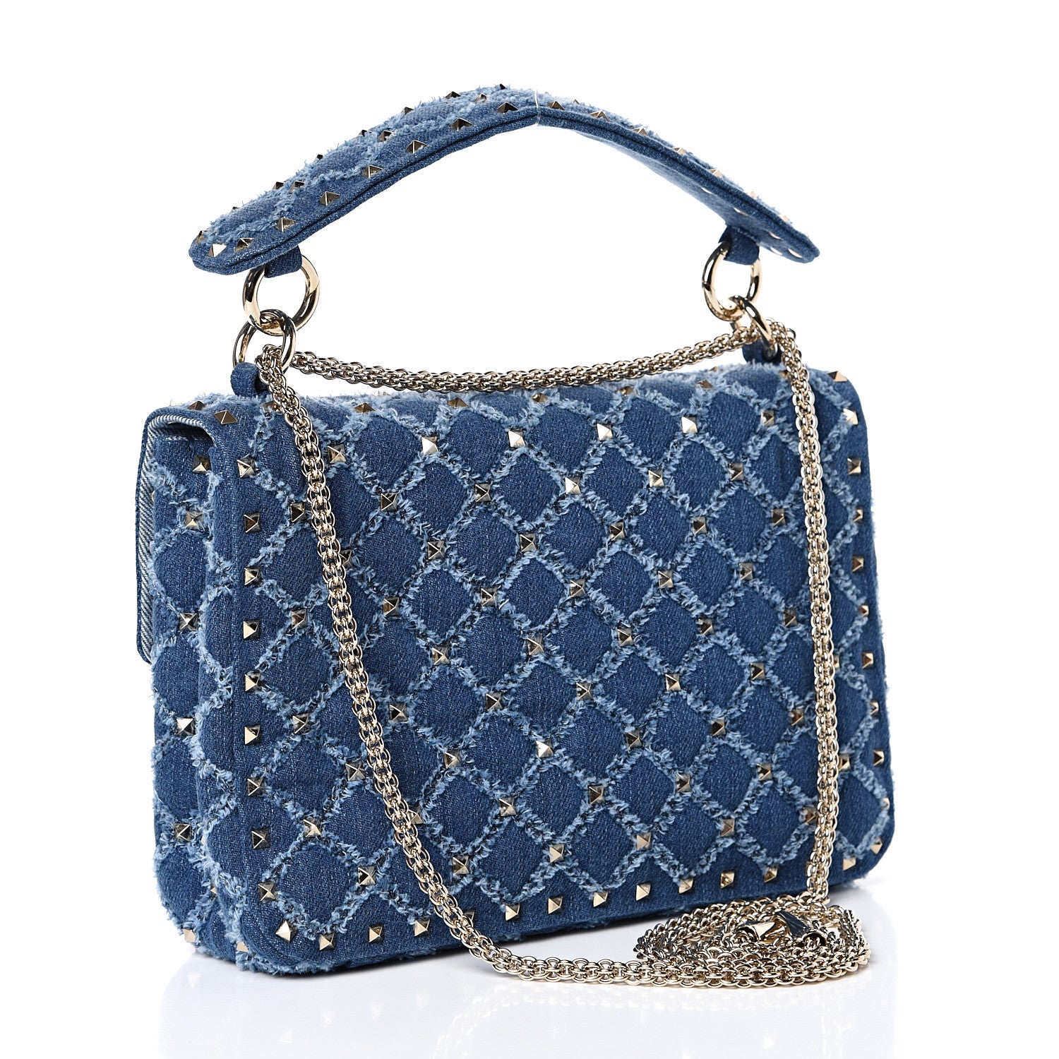 Valentino Garavani Denim Medium Rockstud Spike Shoulder Bag Denim 2 of 9