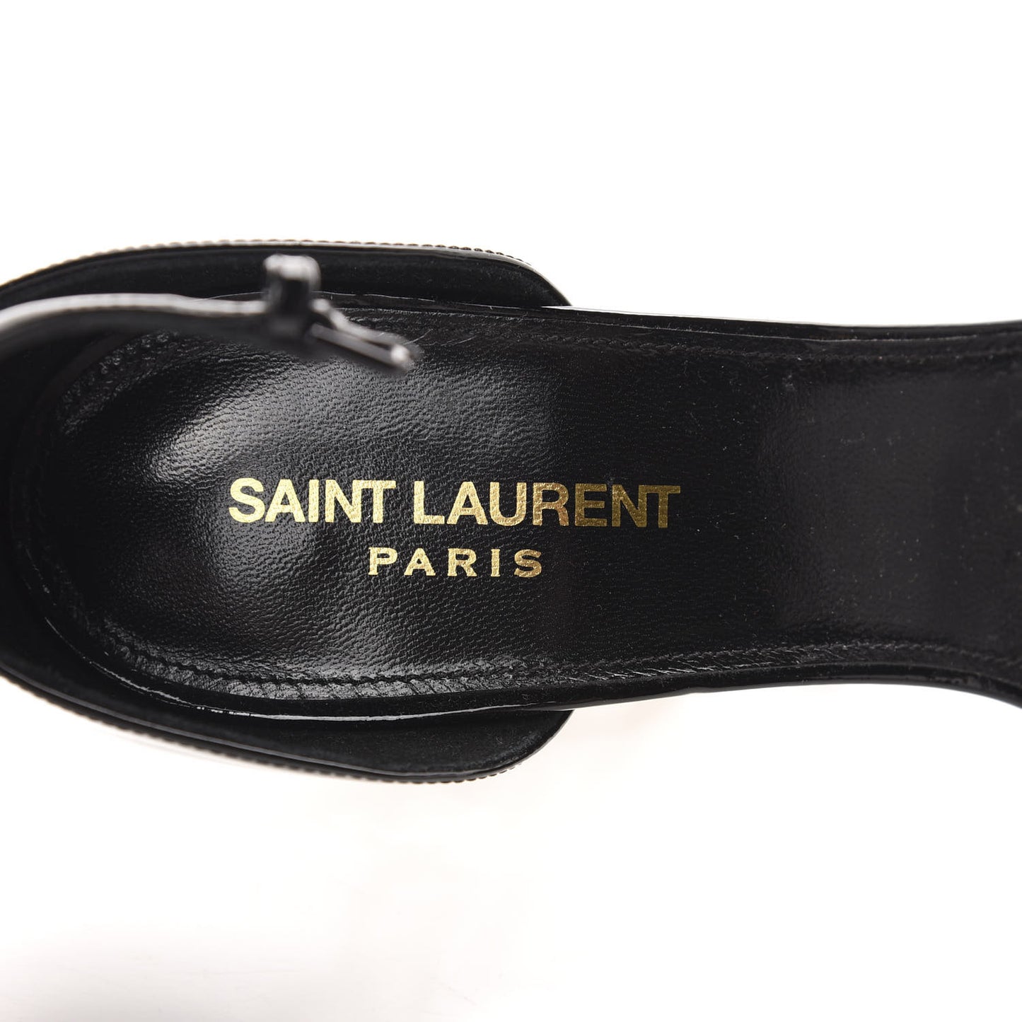 Patent Calfskin Opyum 110 Sandals 39.5 Black Gold