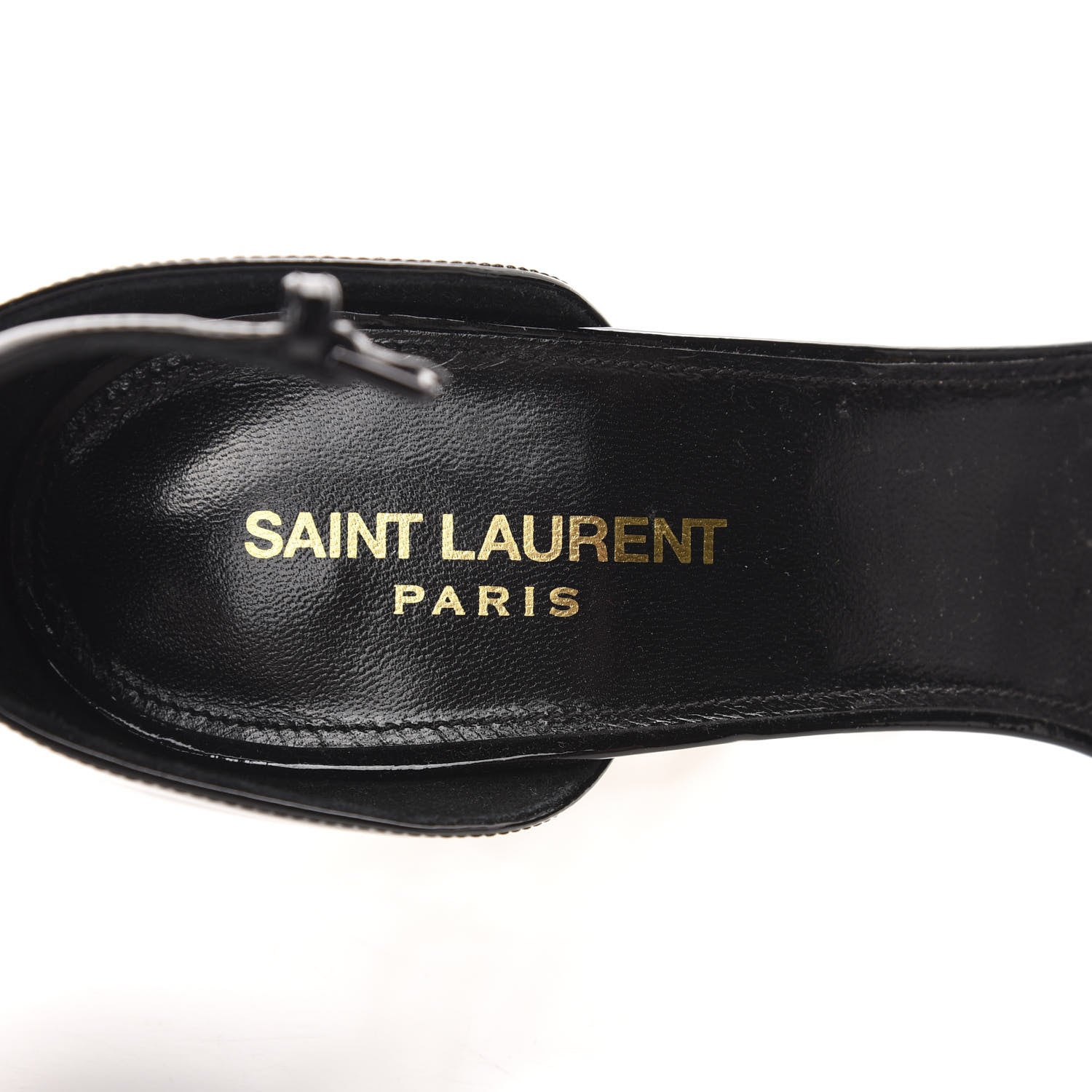 Saint Laurent Patent Calfskin Opyum 110 Sandals 39.5 Black Gold 7 of 8