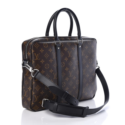 Louis Vuitton Monogram Macassar Porte-Documents Voyage PM 3 of 9