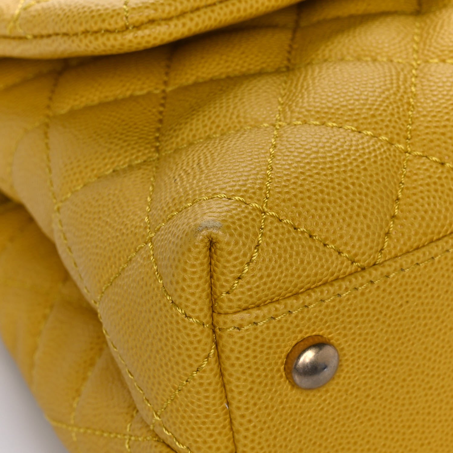 Chanel Caviar Lizard Mini Coco Handle Flap Yellow 9 of 16