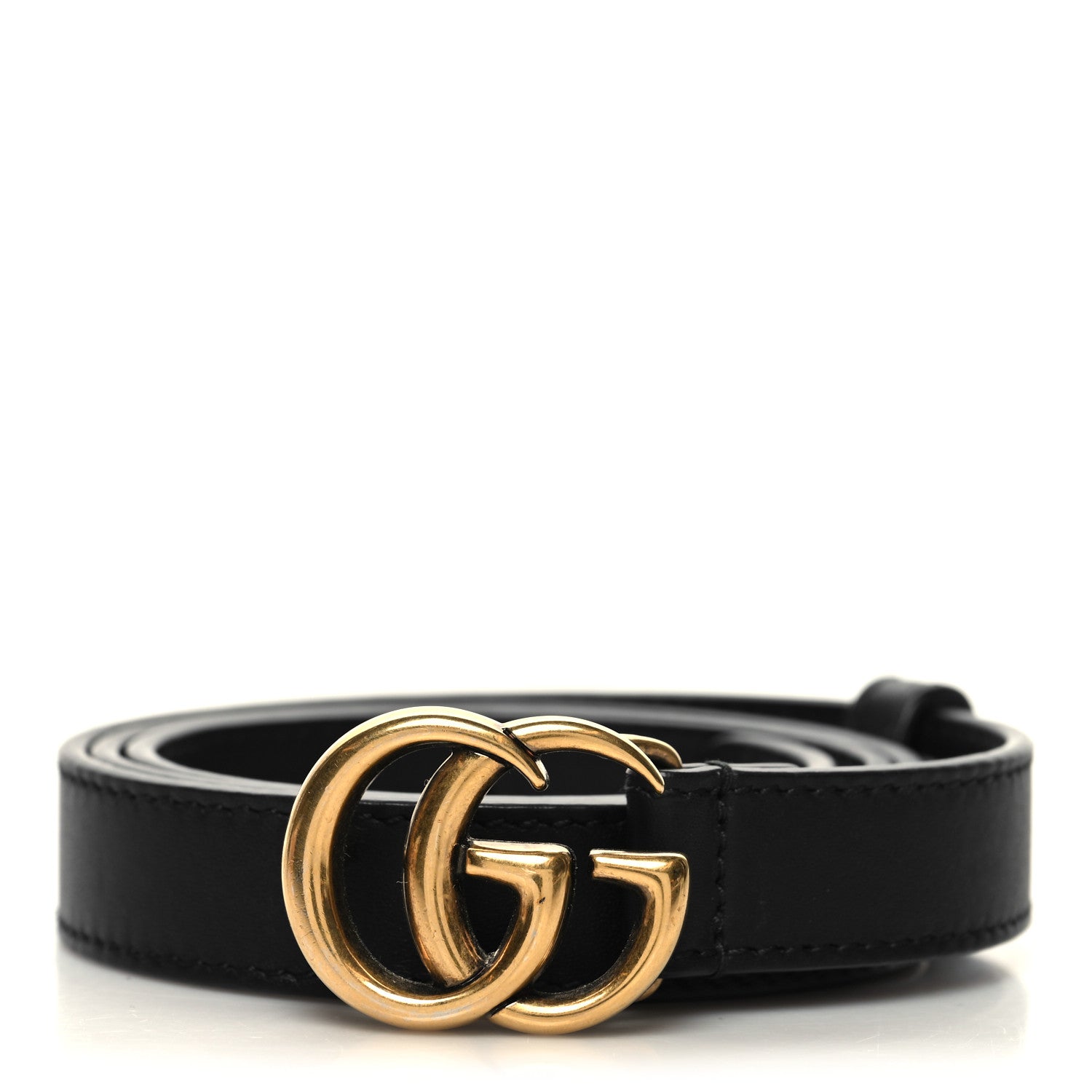 Gucci Calfskin Double G 20mm Belt 80 32 Black 1 of 5