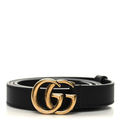 Gucci Calfskin Double G 20mm Belt 80 32 Black 1 of 5