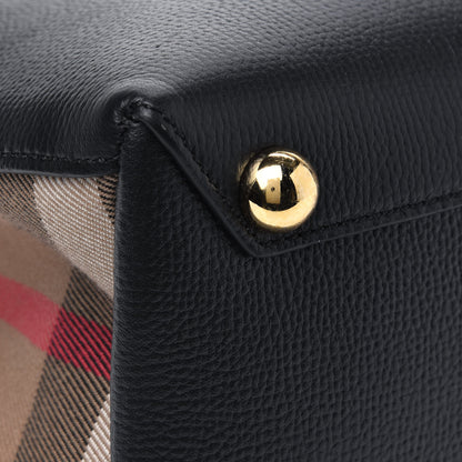 Burberry Derby Calfskin House Check Baby Banner Tote Black 10 of 12
