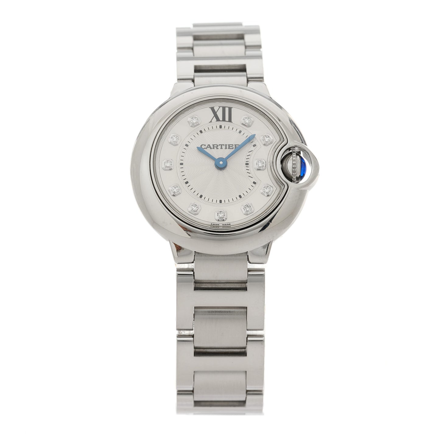 Stainless Steel Diamond 28mm Ballon Bleu De Cartier Quartz Watch