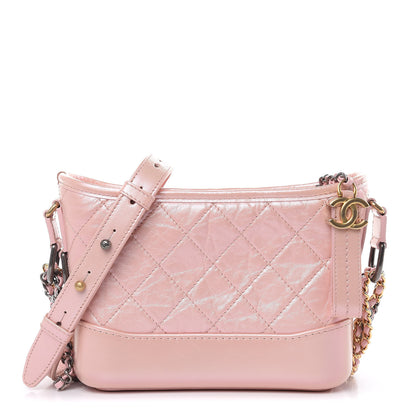 Chanel Iridescent Aged Calfskin Quilted Small Gabrielle Hobo Light Pink 1 of 10