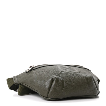 Gucci Piuma Calfskin Jumbo GG Embossed Small Belt Bag Dark Green 7 of 19