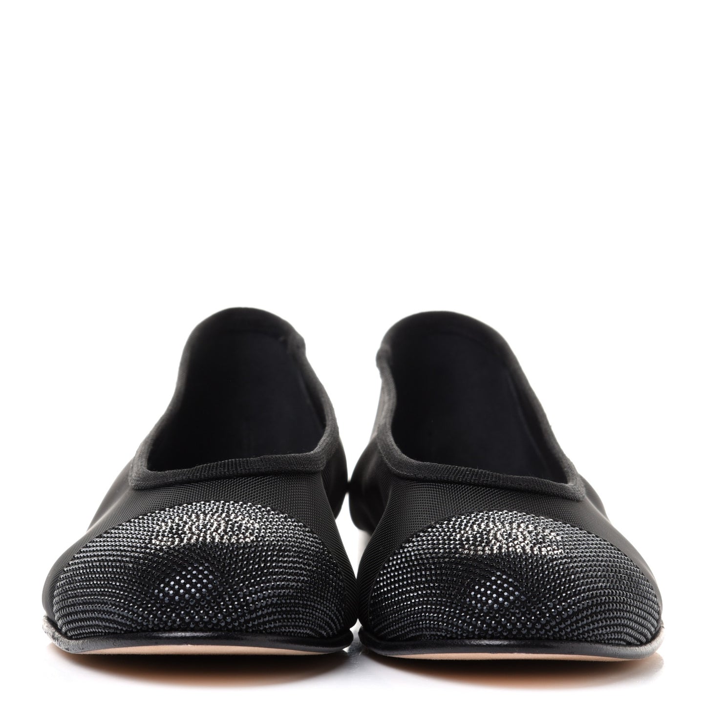Mesh Studded CC Ballerina Flats 36 Black
