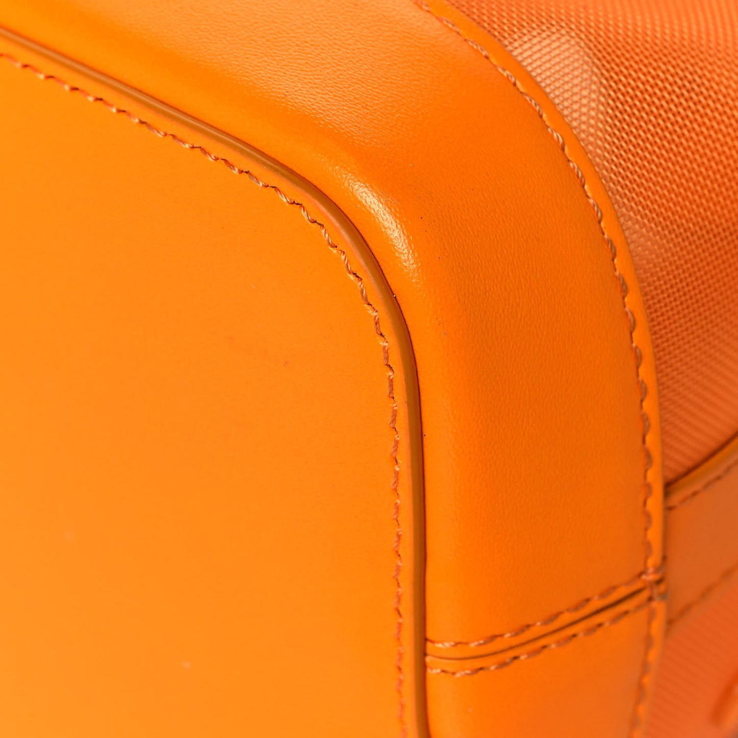 Mesh Vitello King F is Fendi Logo Embroidered Mini Mon Tresor Bucket Bag Aranciata Clementime