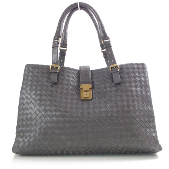 Nappa Intrecciato Roma Tote Ferro Gray
