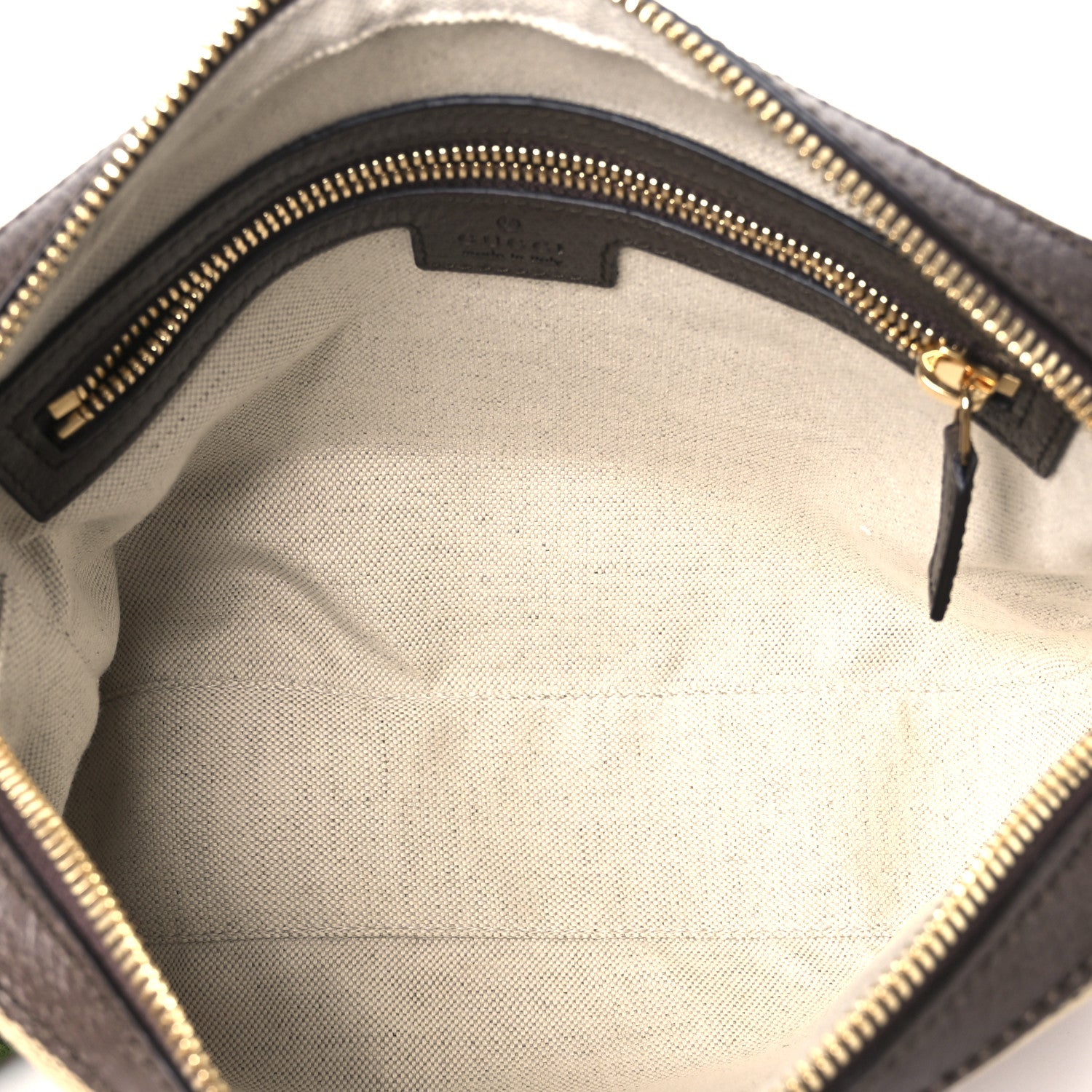 Gucci Monogram Jumbo GG Textured Dollar Calfskin Web Messenger Shoulder Bag Camel Ebony New Acero 5 of 10