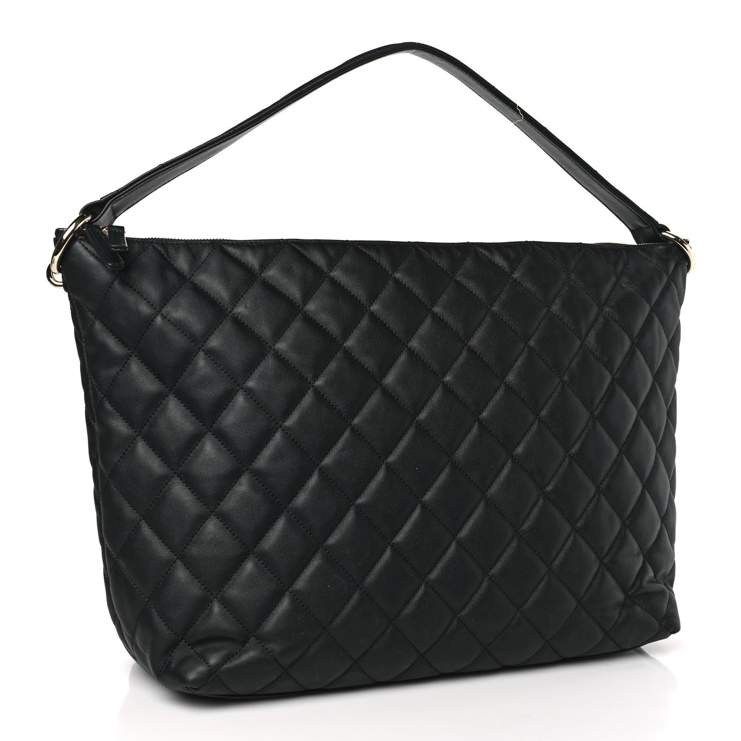 Calfskin Quilted Large Coco Mellow Hobo Black