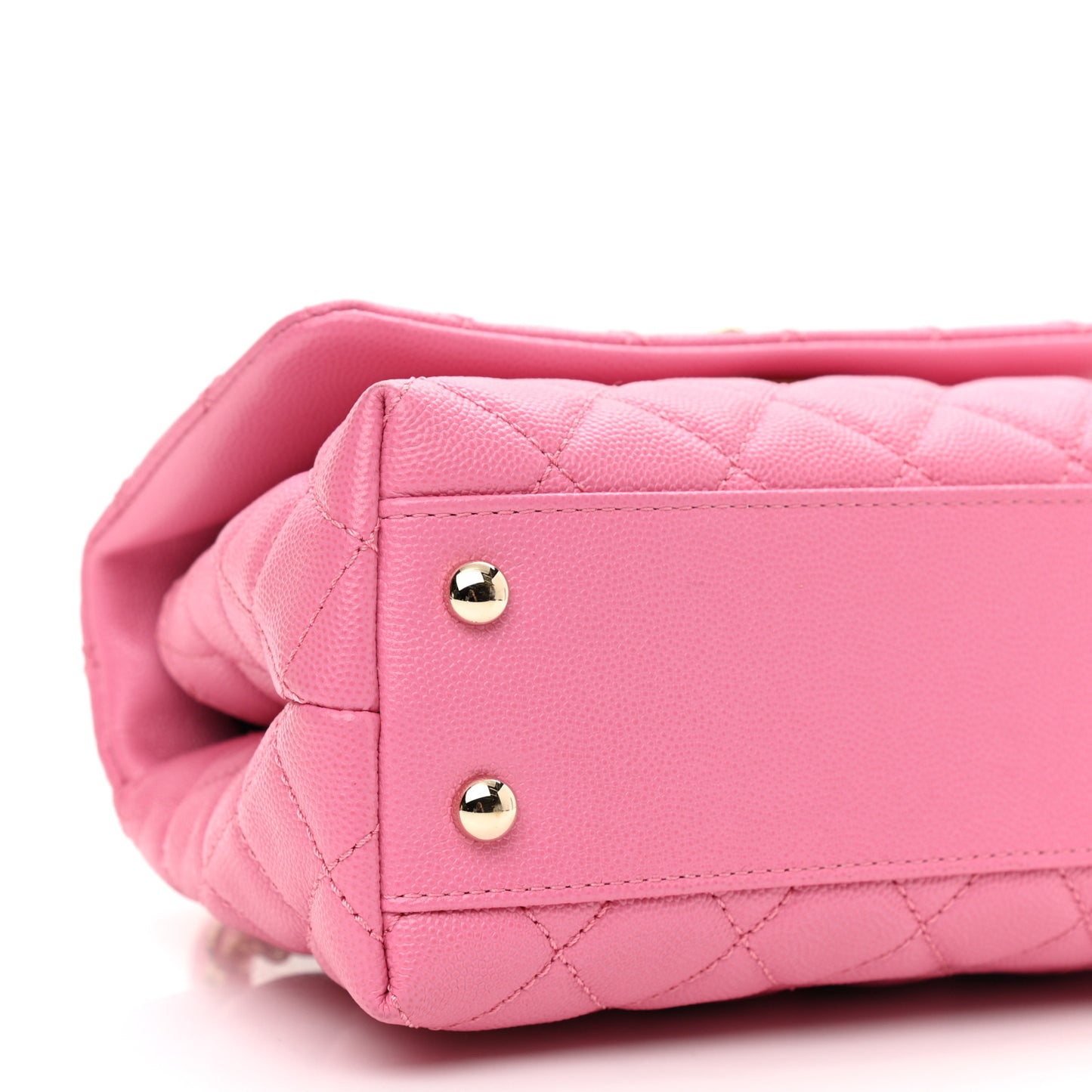 Caviar Lizard Embossed Quilted Mini Coco Handle Flap Pink