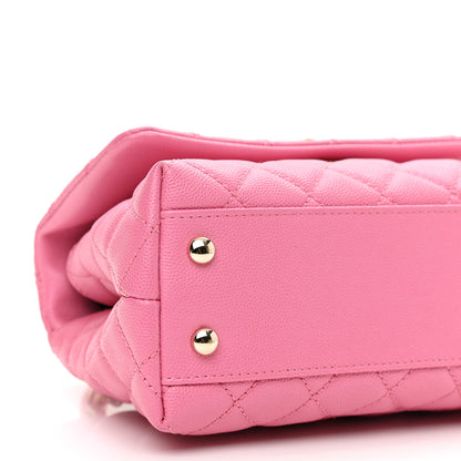 Chanel Caviar Lizard Embossed Quilted Mini Coco Handle Flap Pink 9 of 10