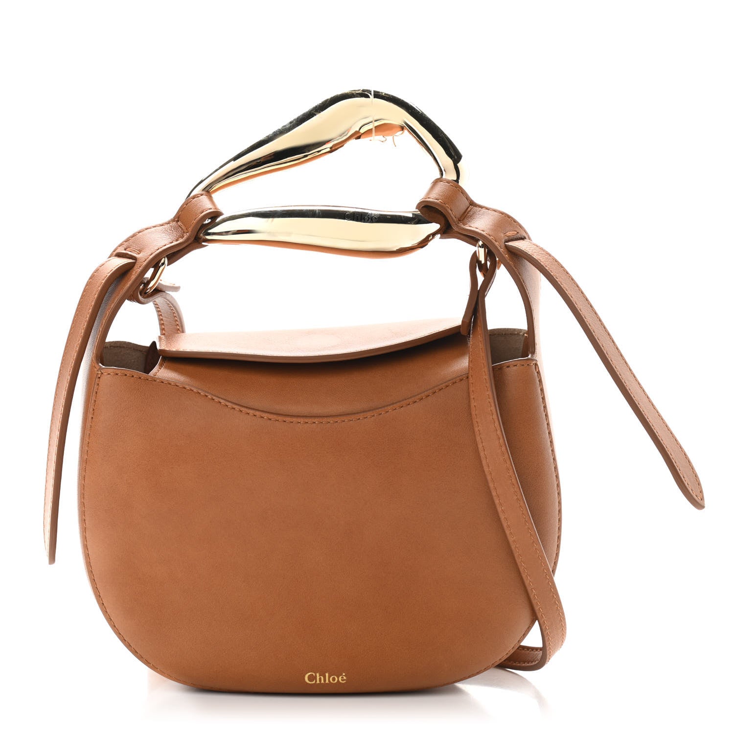 Chloe Small Grain Calfskin Kiss Bag Arizona Brown 1 of 9