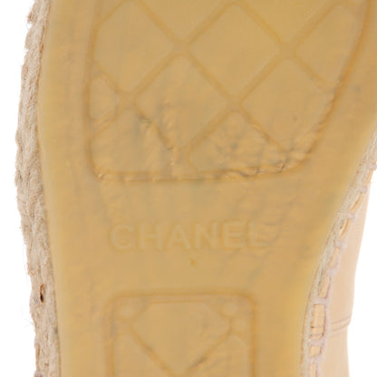 Chanel Lambskin CC Espadrilles 40 Beige Black 8 of 9