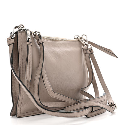 Prada Glace Calf Etiquette Double Zip Crossbody Bag Pomice Astrale 4 of 13