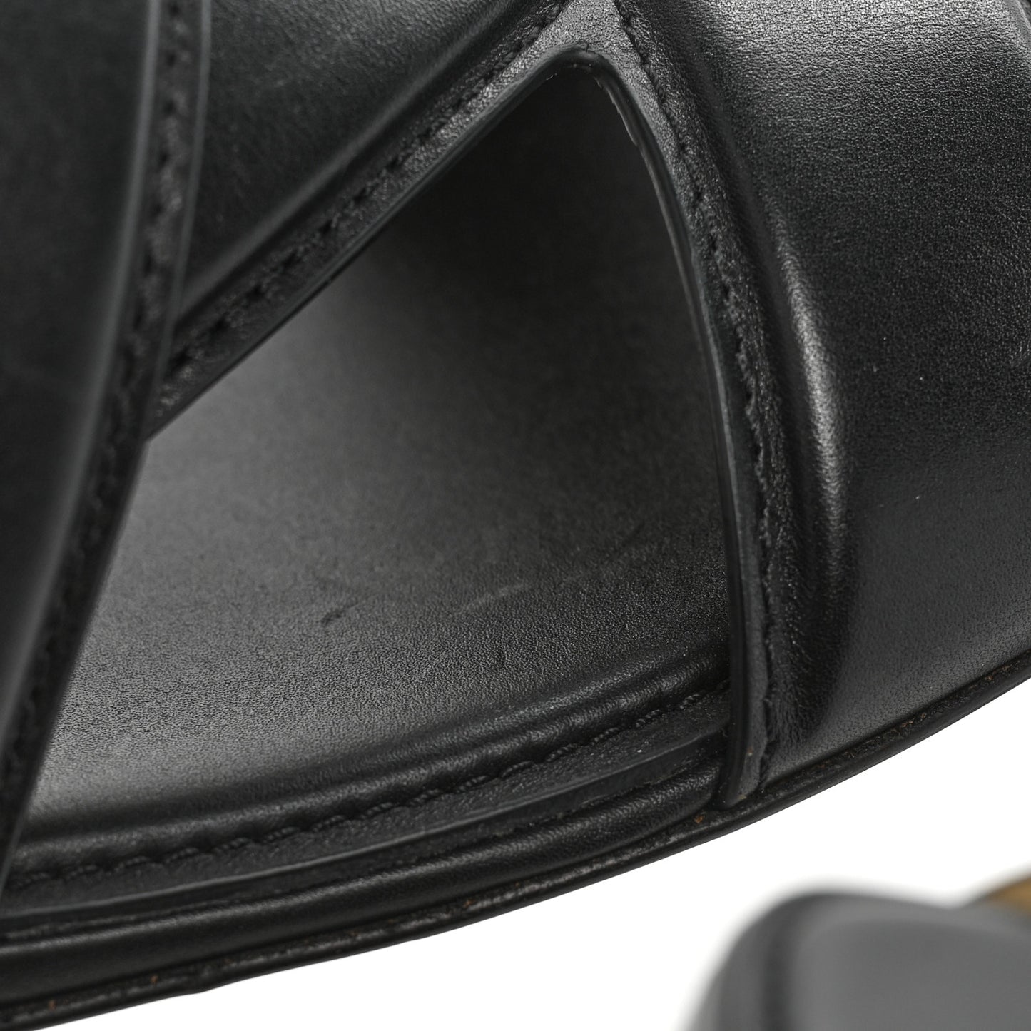 Calfskin The Band Flat Sandals 37.5 Black