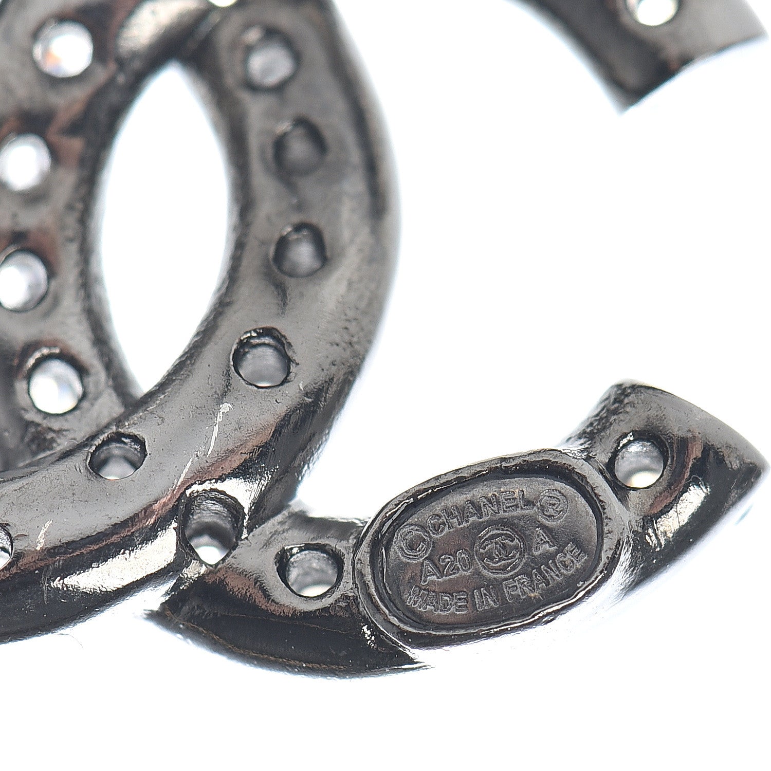 Chanel Crystal CC Earrings Silver 4 of 6
