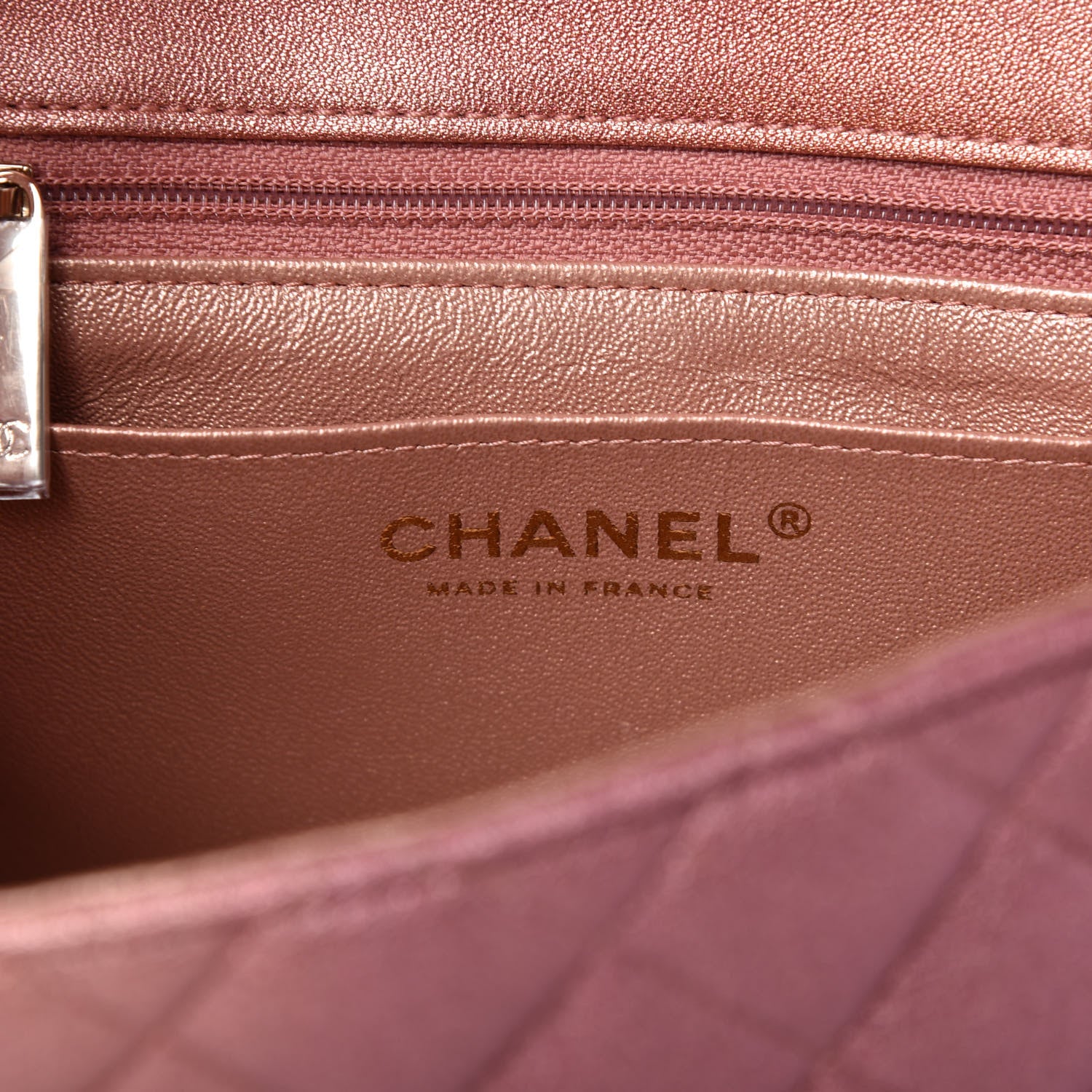 Chanel Metallic Lambskin Quilted Ombre Mini Square Flap Pink 8 of 10