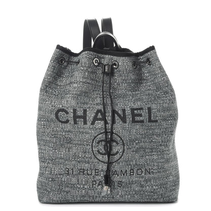 Chanel Canvas Large Deauville Backpack Charcoal 1 of 7