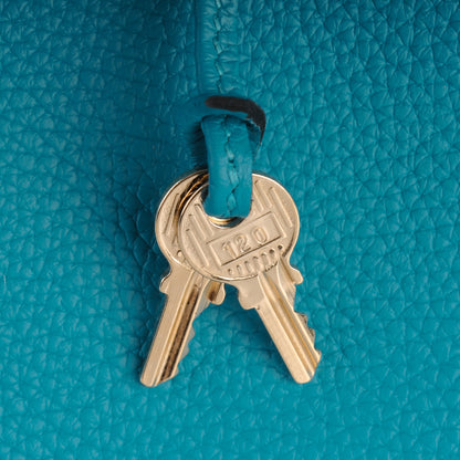 Hermes Taurillon Clemence Birkin 35 Turquoise 22 of 23