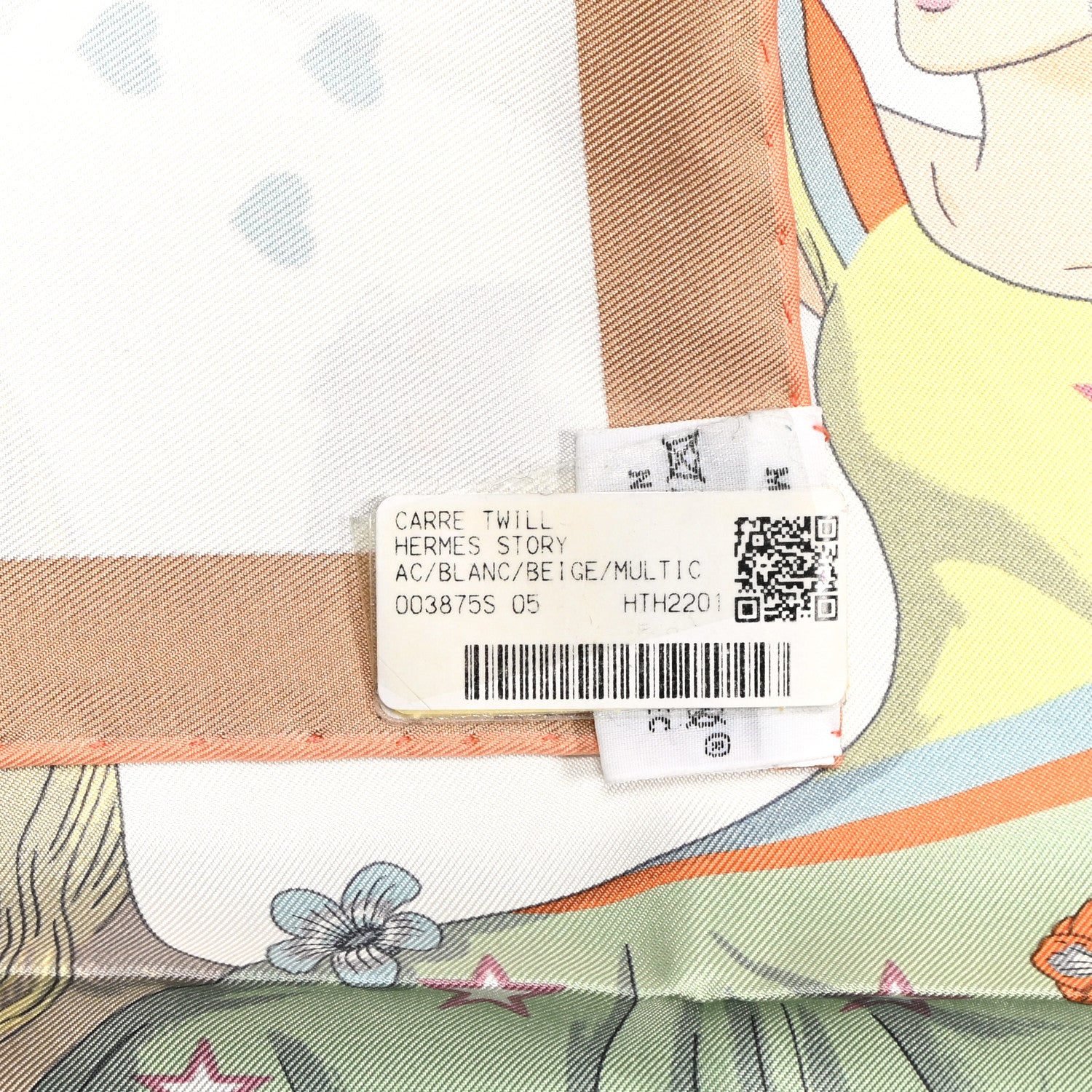 Hermes Silk Hermes Story Scarf 90 White Beige Multicolor 5 of 5