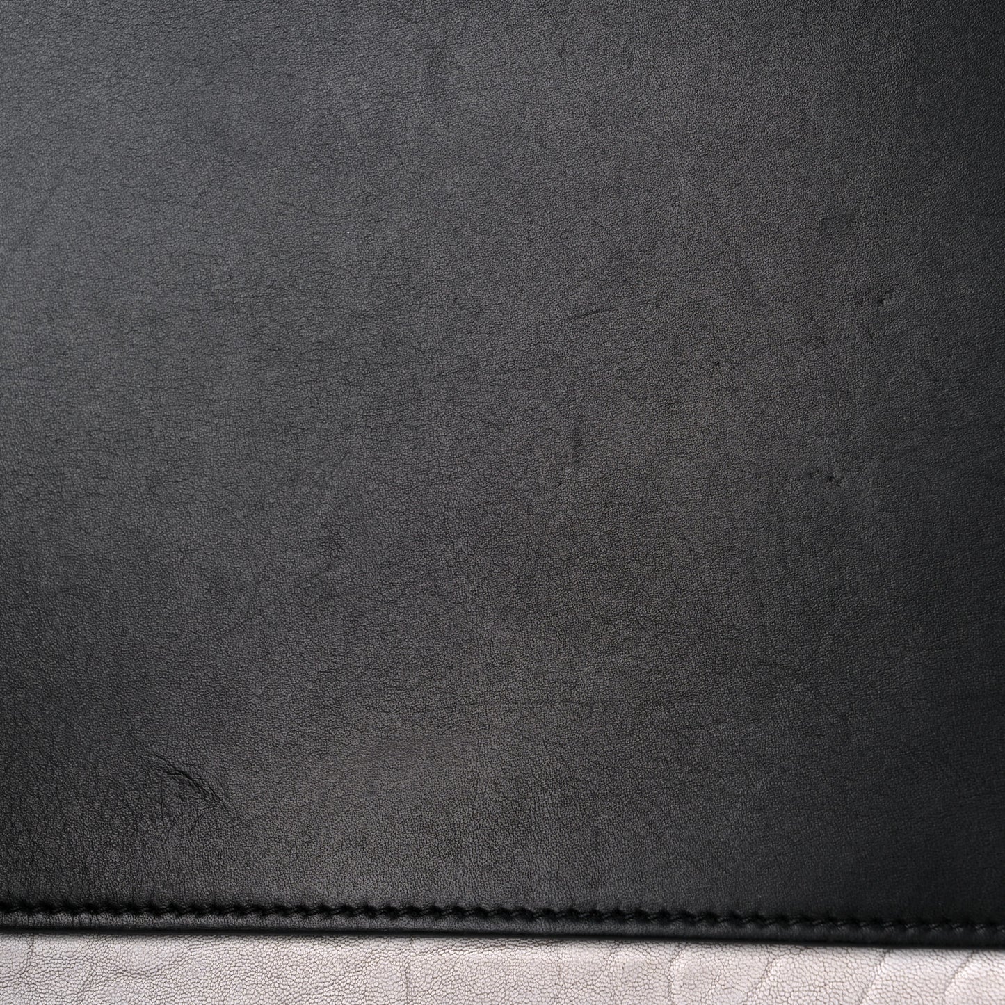 Elephant Calfskin Mini Bi-Color Luggage Black White