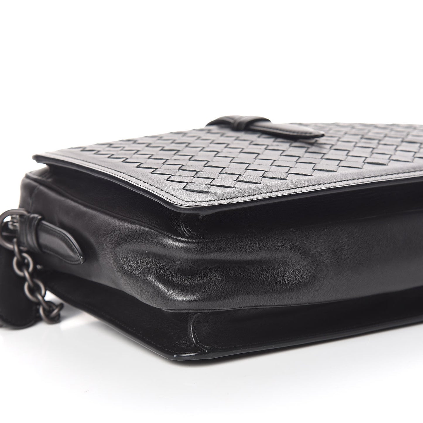 Nappa Intrecciato Medium Camera Shoulder Bag Black
