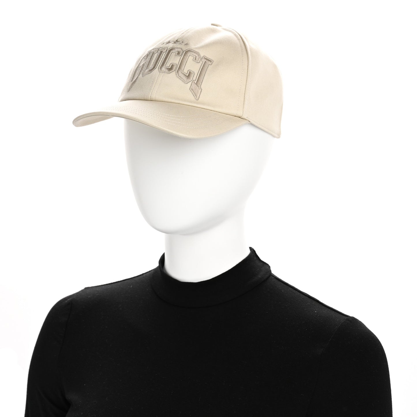 Cotton Embroidered Logo Baseball Hat S Ivory