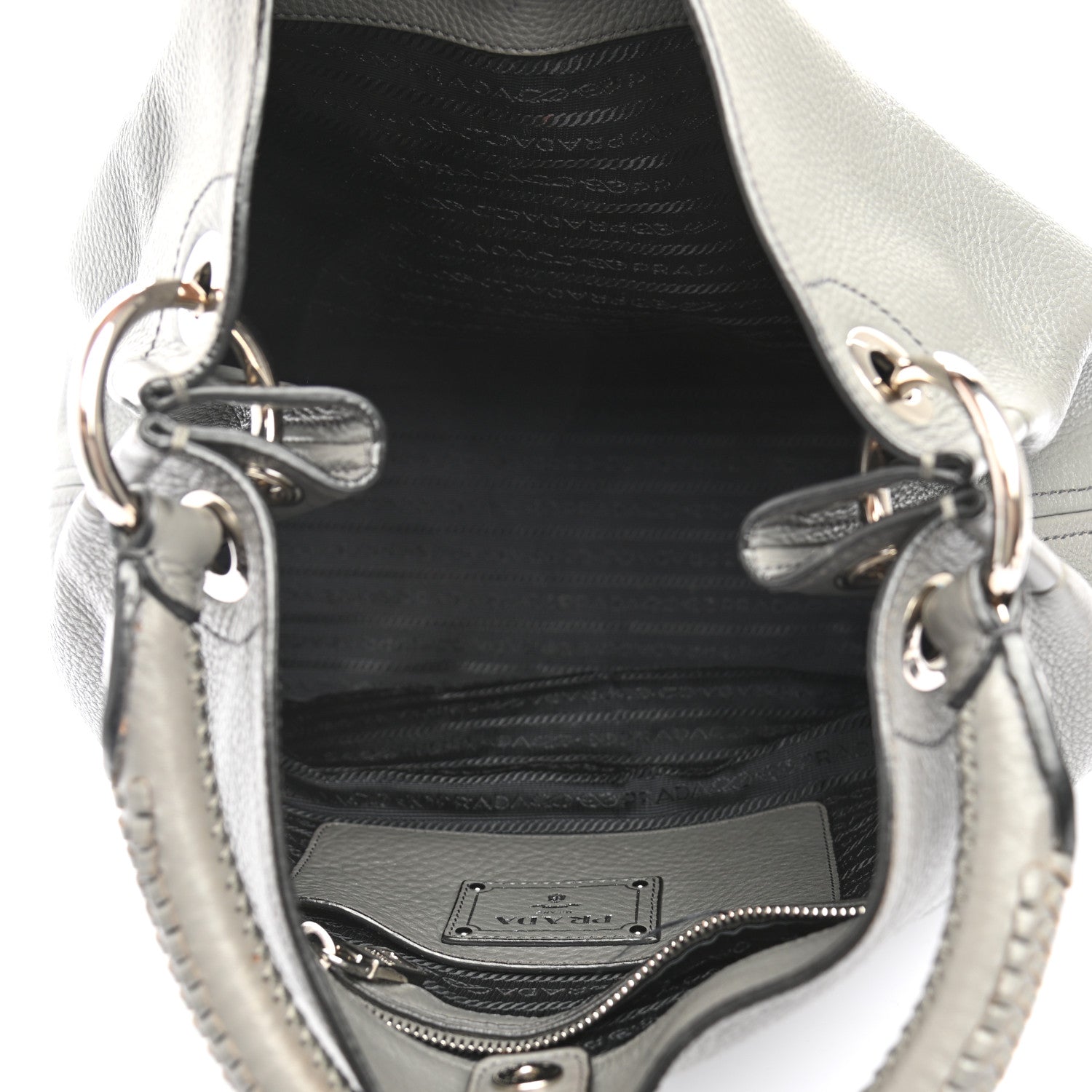 Prada Vitello Daino Hobo Argilla 4 of 12
