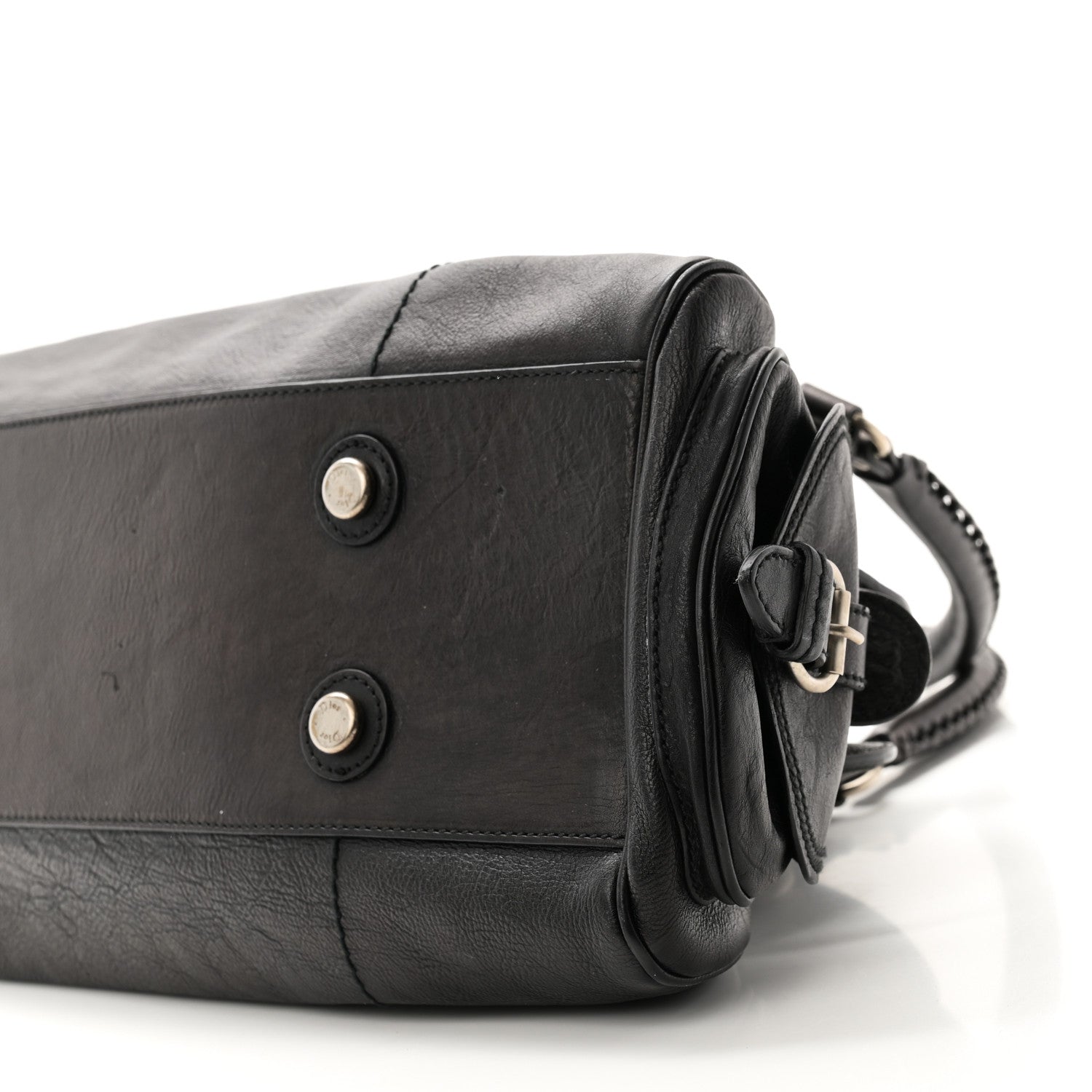 Christian Dior Calfskin My Dior Frame Pocket Satchel Black 9 of 9