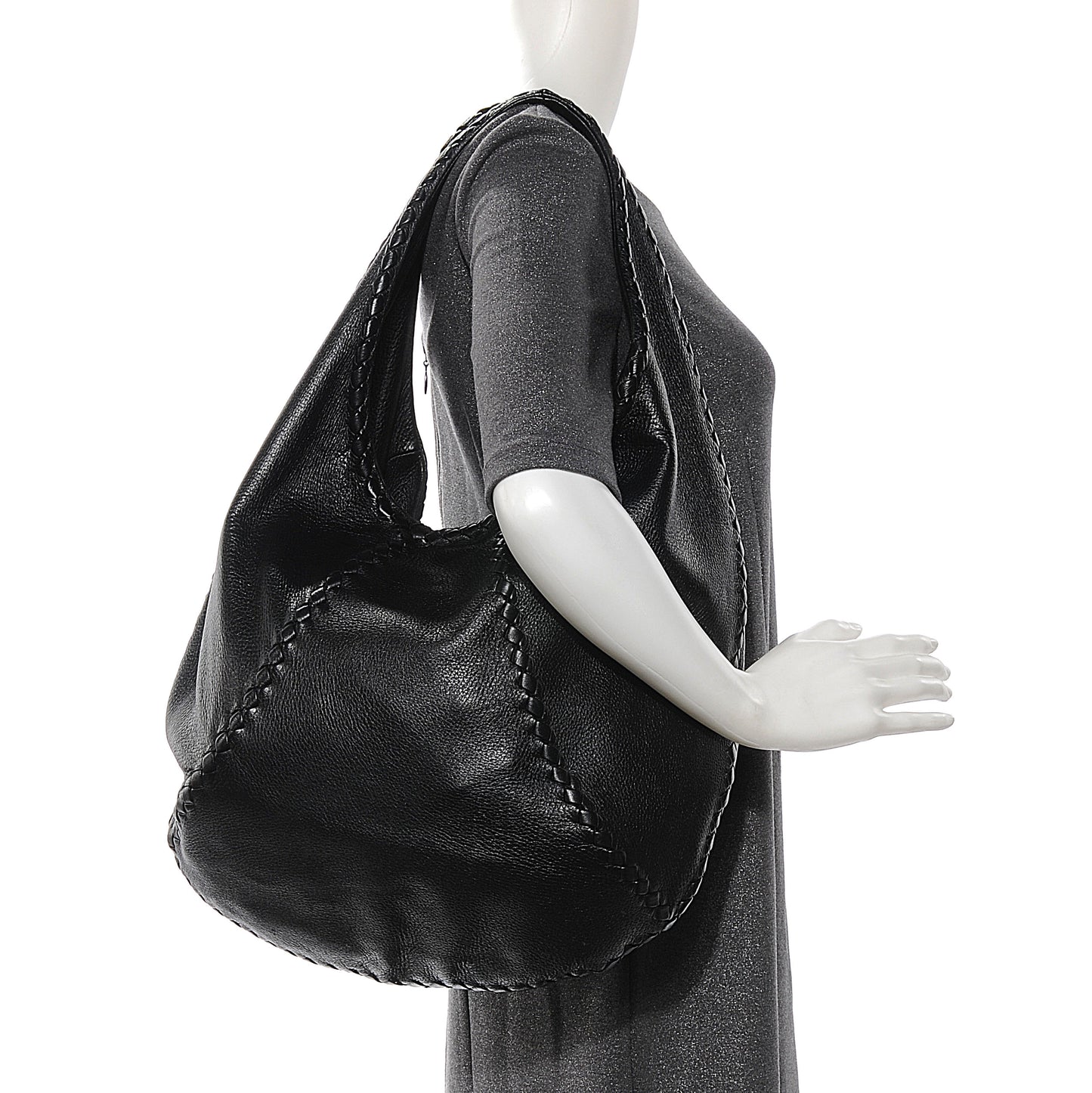Cervo Deerskin Hobo Black
