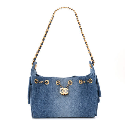 Chanel Washed Denim Quilted Mini Chanel 25 Handbag Blue 1 of 10