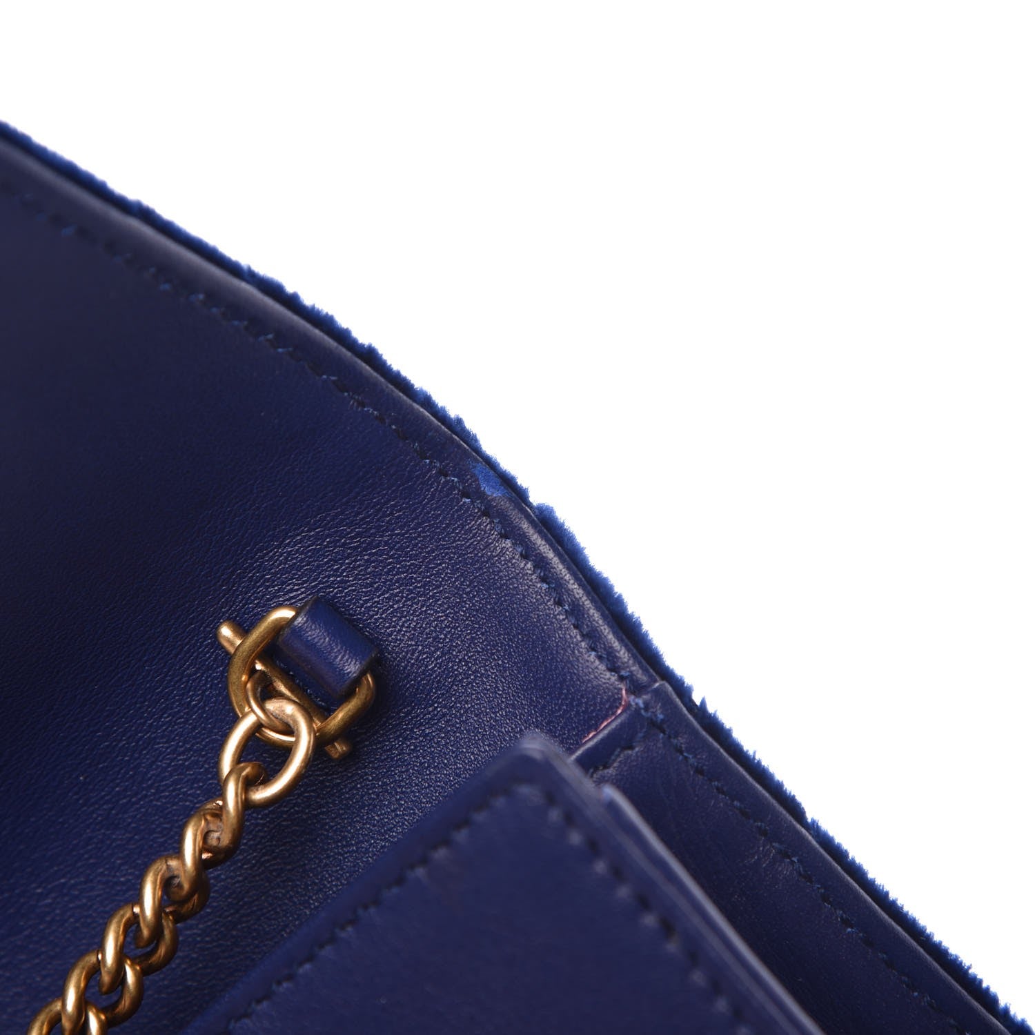 Gucci Velvet Matelasse GG Marmont Mini Bag Cobalt Blue 8 of 9