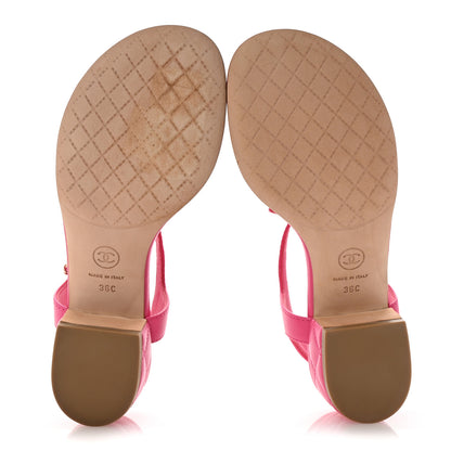 Chanel Lambskin Chain CC Logo Thong Sandals 36 Fuchsia 6 of 9