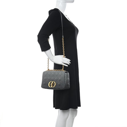 Christian Dior Lambskin Cannage Medium Caro Bag Grey Stone 2 of 11